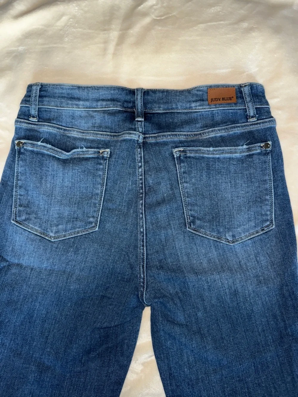 Judy Blue Dark Blue High-Rise Button-Fly Jeans 13/31 - Picture 5 of 7